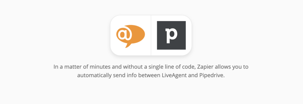 Strona integracji LiveAgent i PipeDrive w Zapier